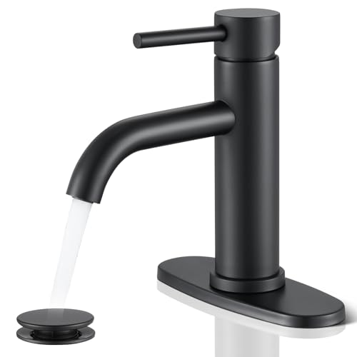 Black Bathroom Faucet WINKEAR Single