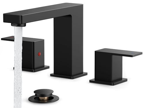 FORIOUS matte black widespread bathroom faucet