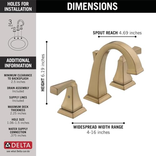 Delta Dryden Brushed Gold Bathroom view 4
