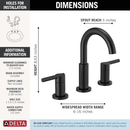 Delta Nicoli Matte Black Bathroom view 5