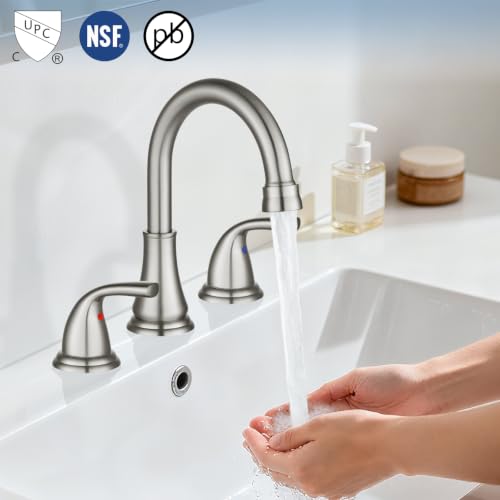 Cinwiny Brushed Nickel Widespread Bathroom view 2