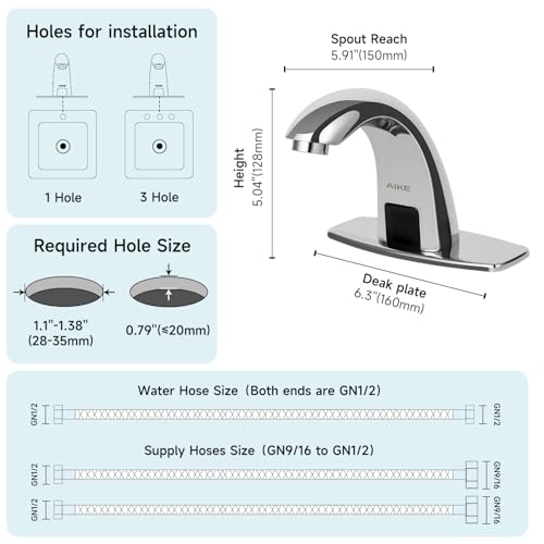 AIKE Touchless Bathroom Faucet for view 3