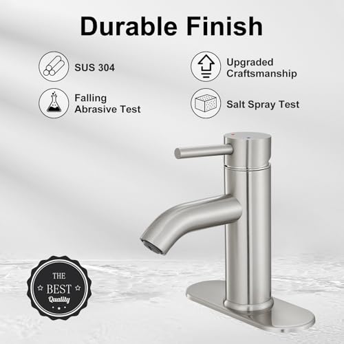 Bathroom Faucet Brushed Nickel Modern view 3