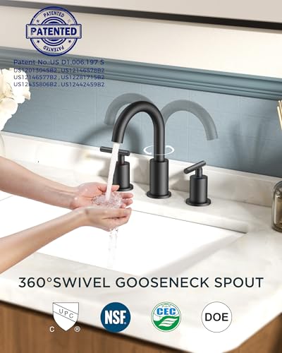 FORIOUS Black Bathroom Faucet 3 view 4