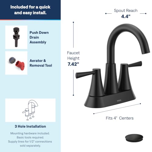 Moen Ronan Matte Black Two-Handle view 3