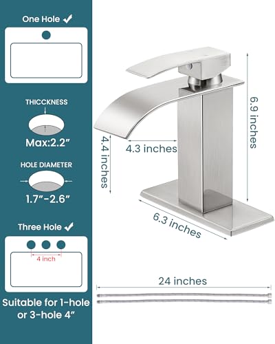 LUFG Bathroom Faucets Brushed Nickel view 4