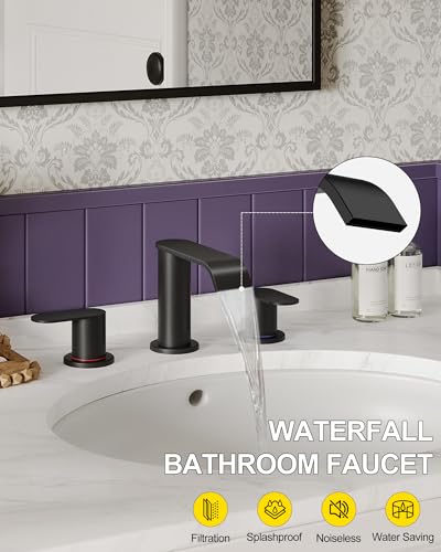 Homevacious Matte Black Waterfall Bathroom view 2