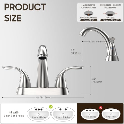 Phiestina Centerset 4 Inch Brushed view 3