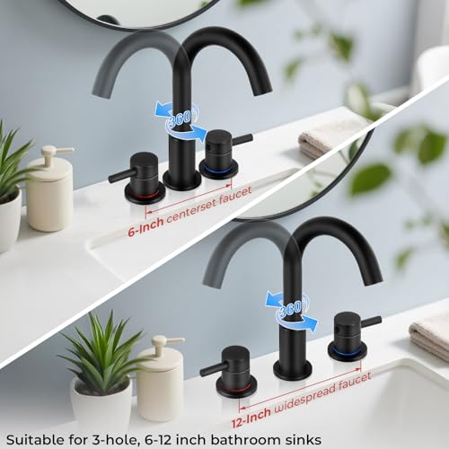 IUERASD Bathroom Faucet 3 Hole view 4
