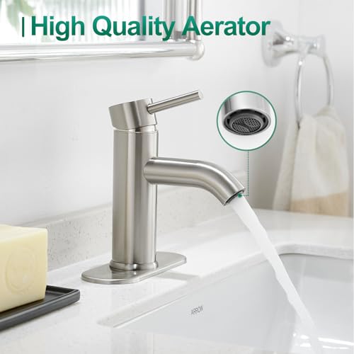 Bathroom Faucet Brushed Nickel Modern view 2
