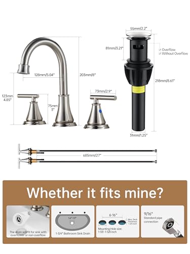 Fransiton 8 Inch Widespread Bathroom Sink Faucet view 2