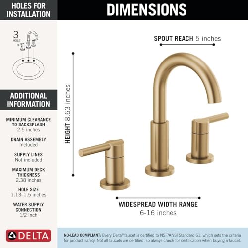 Delta Nicoli Brushed Gold Faucet view 5