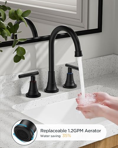 FORIOUS Black Bathroom Faucet 3 view 2