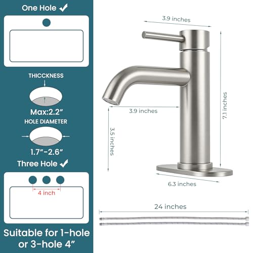 LUFG Bathroom Faucets Brushed Nickel view 2