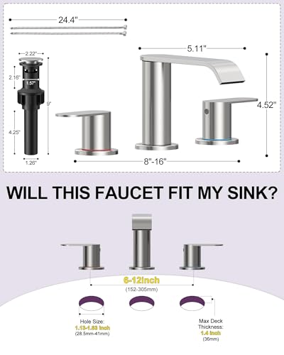 Homevacious Brushed Nickel Waterfall Bathroom view 3