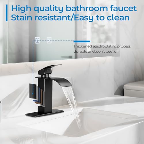 RNDIOZD Matte Black Bathroom Faucets view 4