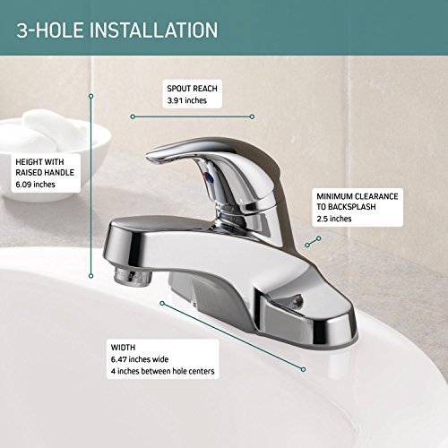 Peerless Centerset Bathroom Faucet Chrome view 3