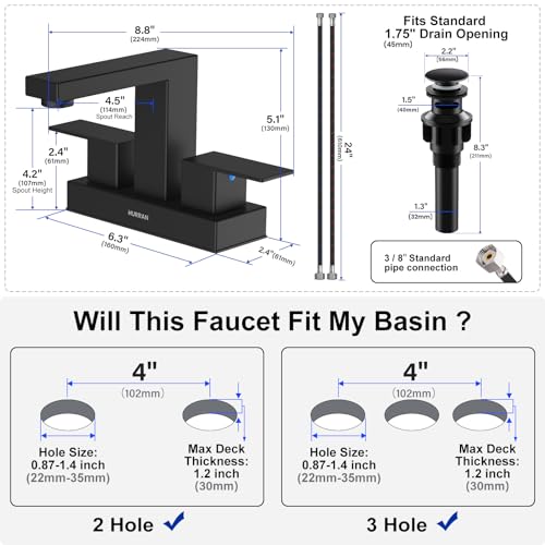 Matte Black Bathroom Sink Faucet view 5