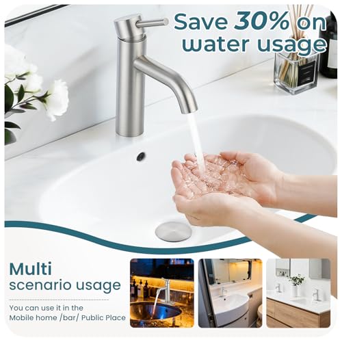 LUFG Bathroom Faucets Brushed Nickel view 3