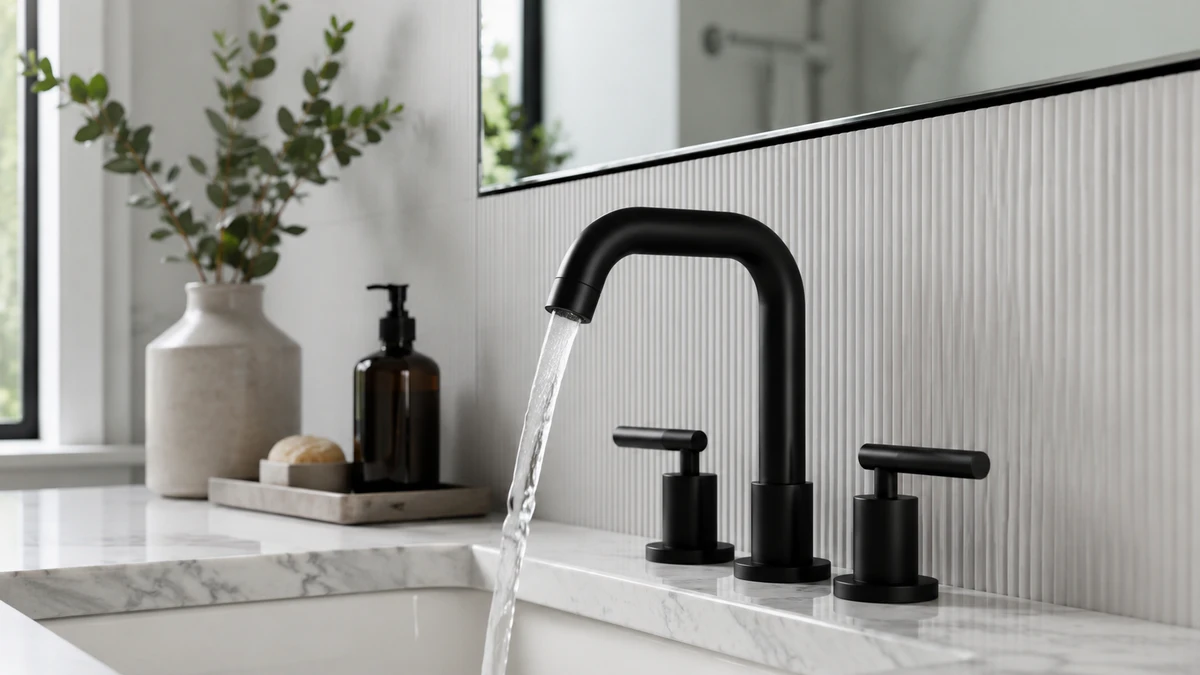 FORIOUS matte black widespread bathroom faucet